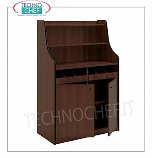 Room service furniture Cherry wood dining room furniture with 2 open drawer drawers, 2 doors with swing door and 2 shelves, dim. Mm 940x480x1450h