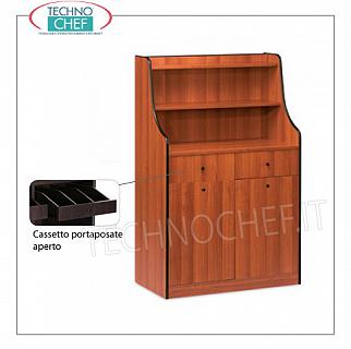 Room service furniture Cherry wood dining room furniture with 2 open drawer drawers, 2 sliding and raised hopper with 2 shelves, dim.mm.940x480x1450h