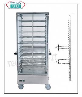 Hot cups HOT PORTPHATIC SHOPPING CART WITH 15 GRILLS of mm.650x650 for a total of 60 PLATES with DIAMETER MAX of 310 mm or 90 PLATES with DIAMETER MAX of 200 mm, static heating with temperature between 30 ° and 60 ° C, V.230 / 1, Kw.2,00, dim.mm 830x770x1900h