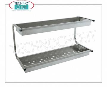 Stainless steel 304 glass drainer wall cabinet with 2 shelves with perforated basket GLASS DRAINER shelf with 2 shelves equipped with basket with perforated bottom, dimensions mm.830x420x480h