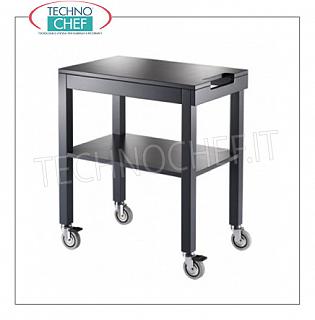 Wooden service carts Service trolley in matt lacquered wood in the standard colors, with 2 shelves, push handle, max. Kg.30, dim.mm.700x450x840h