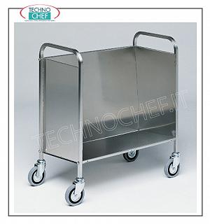 Flat transport trolleys Stackable flat container carriage closed on 3 sides, capacity 200 plates, dim.cm.84 x 48 x 90 h