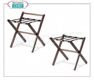 Technochef - Chamber support Suitcase-Suitcase holder with folding structure in walnut color and removable straps in black PVC, available in 2 VERSIONS, with or without side