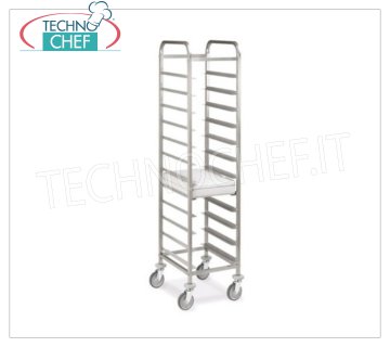 TROLLEY Tray holder with guides for 12 Gastro-Norm 1/1 TRAYS, Mod. 1494-GN TRAY HOLDER TROLLEY with `` L '' guides for 12 GN 1/1 TRAYS (530x325 mm), dim.mm.450x600x1900h