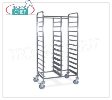 TROLLEY Tray holder with guides for 24 Euro-Norm TRAYS, Mod. 1495-EN TRAY HOLDER TROLLEY with `` L '' guides for 24 EURO-NORM TRAYS (530x370 mm), dim. mm. 900x600x1900h