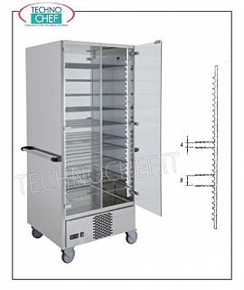 Refrigerated plate trolley for 90 plates with 15 650x650 mm grids REFRIGERATED READY-TABLE PLATE TROLLEY in the version with 15 GRILLS of mm.650x650 for a total of 60 PLATES with MAXIMUM DIAMETER of 310 mm. o 90 PLATES with MAXIMUM DIAMETER of 200 mm, temp. working temperature between + 6 / + 10 ° C, V.230, Kw.0,7, dim.mm.830x770x1900h