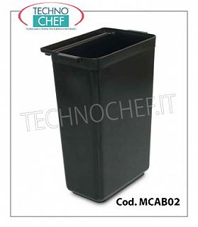 Stainless steel service trolleys PVC waste bins, dim. 330x160x510