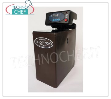 Technochef - CABINED AUTOMATIC CHRONOMETRIC WATER SOFTENER, 3.5 liter water Cabinet automatic purifier / softener for cold water from lt.3,5 lt. resin, chronometric programming, salt alarm, max output 400 l / h, V.12 (power supply included), dim.mm.180x350x460h