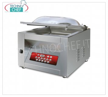 Professional vacuum chamber machine, 2 45 cm sealing bars, Chamber 50x46x22h cm, MIXER DUO EUROMATIC VACUUM PACKAGING MACHINE with PROFESSIONAL BENCH HELL, CHAMBER mm.500x460x220h, 2 SEALING BARS of 450 mm, VACUUM PUMP of 20/24 metres/cubic/hour, V.230/1, Kw. 0,95, Weight 70 Kg, dim.mm.600x560x450h