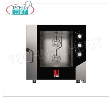 Tecnoeka - ELECTRIC STEAM CONVECTION OVEN for 6 PASTRY trays of mm 600x400, mod. MKF 664 S CONVENTION STEAM OVEN Electric Fan, Professional for PASTRY and BAKERY with cooking chamber for 6 TRAYS 600x400 mm, ELECTROMECHANICAL CONTROLS, V.400 / 3 + N, Kw.10.4, Weight 108.2 Kg, dim.mm 850x1041x850h