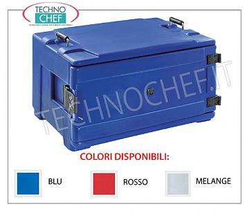Gastronorm isothermal containers POLYETHYLENE ISOTERMIC CONTAINER, for keeping hot, cold or frozen food, 48 lt capacity, SIDE OPENING version suitable for the containment of BACINELLE GASTRO-NORM 1/1 and sub-multiplexes, Weight 9.5 Kg, dim.mm.460x640x380h