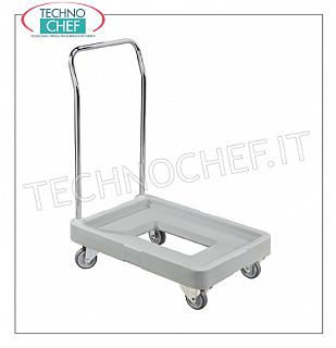 TECHNOCHEF - Polyethylene trolley with chromed handle, Mod.MAXI0012 Polyethylene trolley with chrome handle, equipped with 4 rubber wheels with a diameter of 100 mm, 2 of which are pivoting, Weight 8 Kg, dim.mm.525x750x965h
