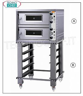 monobloc electric pizza ovens with refractory cooking top and plate inner chamber 