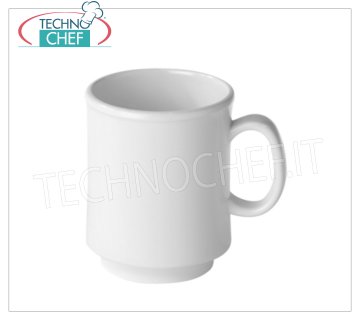 Technochef - MUG CUP MELAMINE EXTRAFORTE Ø 75 mm, Mod.MP22118 Mug in extra strong white melamine, 300 ml capacity, diameter 75 mm, height 100 mm.