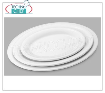 Technochef - OVAL PLATE in MELAMINE EXTRAFORTE Oval white extra strong melamine plate, dim.mm.243x182x21h