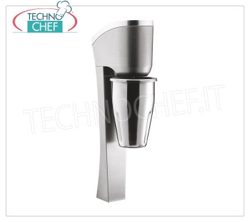 TECHNOCHEF - Professional Wall Whisk with Stainless Steel Cup, Mod.MP98 PROFESSIONAL WALL-MOUNTED MIXER for the preparation of milkshakes, milk shakes and cocktails, structure in LIGHT ALLOY and STEEL, container in STAINLESS STEEL lt.0,9, V.230/1, Kw 0,3, Weight 2,9 Kg, dim.mm.150x100x440h