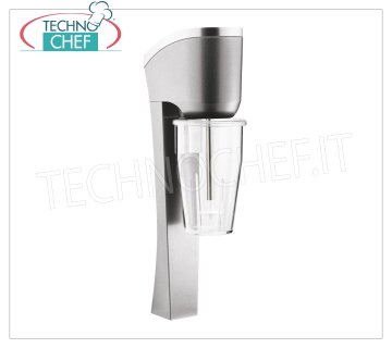 TECHNOCHEF - Professional Wall Whisk with Polycarbonate Cup, Mod.MP98T PROFESSIONAL WALL-MOUNTED MIXER for the preparation of milkshakes, milk shakes and cocktails, structure in LIGHT ALLOY and STEEL, container in TRANSPARENT POLYCARBONATE lt.0,9, V.230/1, Kw.0,3, Weight 2,9 Kg , dim.mm.150x100x440h