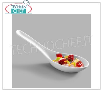 Technochef - SINGLE-PORTION SPOON in MELAMINE, Mod. MPA22110 Single-portion spoon in white melamine, dim.mm.145x45x50h