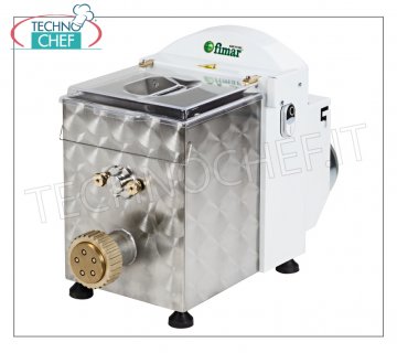 FIMAR - Professional EXTRUDED FRESH PASTA MACHINE, with 2.5 Kg tank, mod MPF2.5N Tabletop EXTRUDED FRESH PASTA machine - with tank for 2.5 kg of dough, - Hourly yield 8 Kg, V. 230/1, Kw 0.37, Weight 30 Kg, Dimensions, mm 260x600x380h