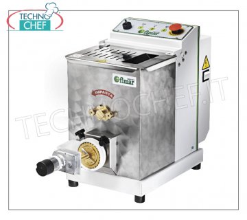 FIMAR - Professional EXTRUDED FRESH PASTA MACHINE, with 4 Kg tank, and Standard Pasta Cutter - mod. MPF4N EXTRUDED FRESH PASTA table machine - with tank for 4 kg of dough, 13 kg hourly yield, complete with: ELECTRONIC CUTTER, V. 230/1-V.400 / 3 + N, Kw 0.75, Weight 42 Kg, Dimensions mm 350x760x450h