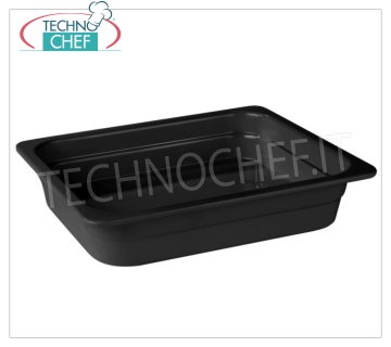 Technochef - GASTRONORM GN 1/2 BOWL in BLACK MELAMINE Gastronorm 1/2 basin in black melamine, dim.mm.325x265x20h