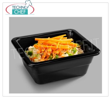 Technochef - GASTRONORM GN 1/6 BOWL in BLACK MELAMINE 1/6 gastronorm basin in black melamine, dim.mm.176x162x65h