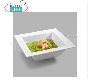 Technochef - SQUARE BOWL in MELAMINE Square bowl in white melamine, dim.mm.250x250x88h