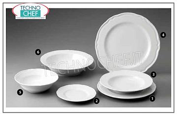 SATURNIA - PRAGA BIANCO Porcelain Collection - Restaurant Plates FLAT PLATE, White Prague Collection, Diameter cm.28, Brand SATURNIA - Available for purchase in packs of 6