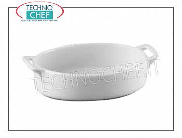Porcelain pottery OVAL PAN WITH HANDLES, cm.15x11,3, h.4,7, Brand MPS PORCELAIN SARONNO - Available in 4-piece pack