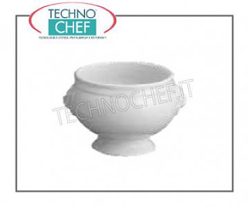 Porcelain pottery Lion head bolo, diameter cm.11, h.10 - Available in packs of 48 pieces