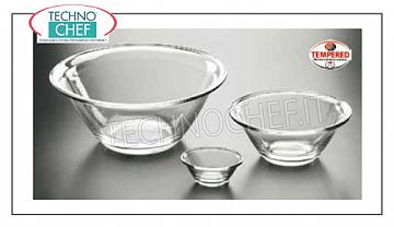 Glass salad bowls and bowls by BORMIOLI ROCCO CUP, Mister Chef Tempered Stackable Line, cm.9, Brand BORMIOLI ROCCO - Available in packs of 36 pieces