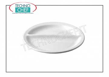 Porcelain tableware 2-COMPARTMENT PLATE WHITE, Diameter 27 cm, Brand SATURNIA - Available in 6-piece pack