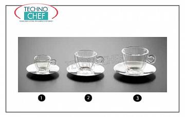 Coffee cups - cappuccino in glass COFFEE CUP WITH STAINLESS STEEL DISH, LUIGI BORMIOLI, Duos Thermal Collection