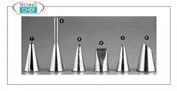 Decoration bag nozzles Stainless steel nozzle with round hole for decorating, MM.2 - Packable in 6-pack