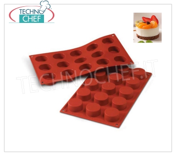 '' Petits-Fours' Silicone Mold, Ø40 h 20 mm '' Petits-Fours '' baking mold in flexible and non-stick silicone, 40 mm diameter, h 20 mm