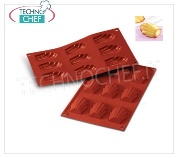 '' Madeleine '' silicone mold, dim.mm.68x45 h 17 '' Madeleine 'baking mold in flexible and non-stick silicone, dim.mm.68x45, h 17 mm.