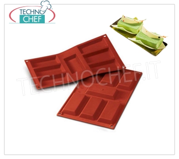 Silicone mold '' Large Financier '', dim.mm.95x45, h 12 '' Large Financier 'baking mold in flexible and non-stick silicone, dim.mm 95x45, h 12 mm