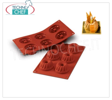 Silicone mold '' Gugelhopf '', Ø70 h 36 mm '' Gugelhopf 'baking mold in flexible and non-stick silicone, diameter 70 mm, h 36 mm