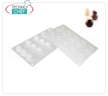 '' Mini Truffles '' silicone mold, Ø32 h 28 mm '' Mini Truffles '' baking mold in flexible and non-stick silicone, 32 mm diameter, h 28 mm