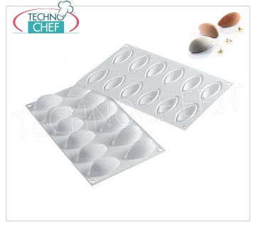 Silicone mold '' Quenelle '', dim.mm.63x29, h 28 mm 'Quenelle' baking mold in flexible and non-stick silicone, dim.mm.63x29, h 28 mm.