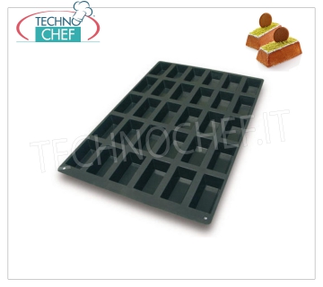 '30 Mini Cake 'mold, dim.mm.99x49, h 30 mm '30 Mini Cake 'baking mold in flexible and non-stick silicone, dim.mm.99x49, h 30 mm