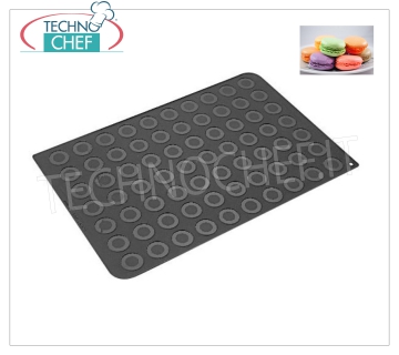 '' Macarons '' mold, Ø40 h 1.5 mm '' Macarons' baking mold in flexible and non-stick silicone, 40 mm diameter, h 1.5 mm