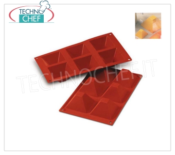 Silicone mold '' Pyramids '', dim.mm.71x71, h 40 '' Pyramids '' baking mold in flexible and non-stick silicone, dim.mm.71x71, h 40 mm.