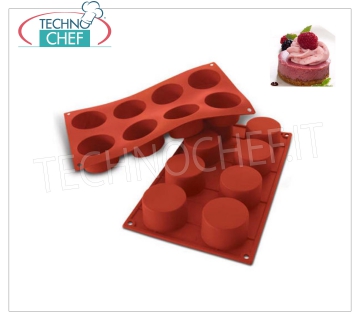 '' Cylinders '' silicone mold, Ø60 h 35 mm '' Cylinders '' baking mold in flexible and non-stick silicone, 60 mm diameter, h 35 mm