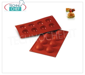 Silicone mold '' Semisphere '', Ø50 h 25 mm '' Semisphere 'baking mold in flexible and non-stick silicone, diameter 50 mm, h 25 mm