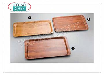 Self-service trays in plastic laminate Walnut rectangular laminated tray, CAMBRO, Cm.53x32.5