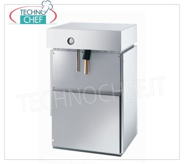 Flake ice makers / machines yield 400 Kg / 24 hours, without deposit Flake ice maker, without deposit, stainless steel exterior, water cooling, yield 400 Kg / 24 hours, V 230/1, Kw 2,2, weight Kg 66, dimensions 495x588x705h mm.