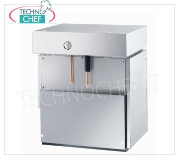 Flake ice makers / machines yield 900 Kg / 24 hours, without deposit Flake ice maker, without deposit, stainless steel exterior, water cooling, yield 900 Kg / 24 hours, V 400/3, Kw 5.0, weight Kg 138, dimensions mm 604x700x880h.