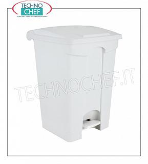 Plastic waste bins Trash can in white polypropylene, lid with pedal opening, 45 liters, dim.mm.405x390x590h, price each - Purchase in pack of 3 pieces
