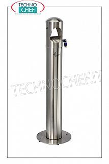 Ashtray Satin stainless steel column ashtray, internal bucket with 4-liter handle, lock with anti-vandalism key, capacity 2000 sticks, diam.mm.290x1080h